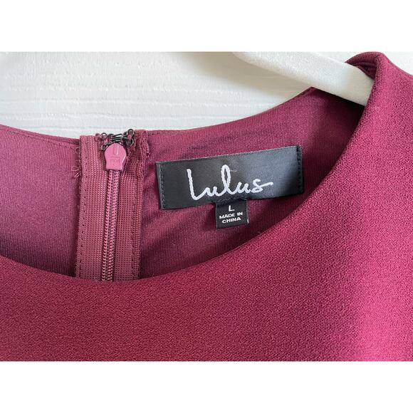 Lulus Rhythm of the Night Racerback Dress Burgundy NWT Size L Sleeveless Bodycon - Picture 4 of 9